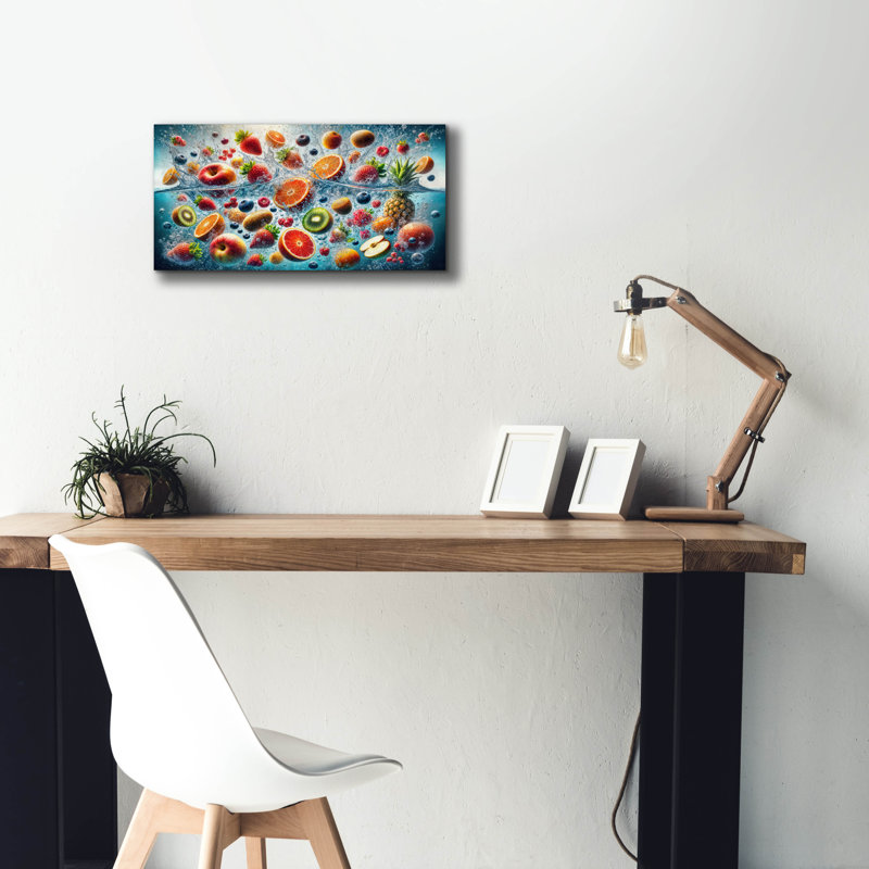 «Water» par Rey Klimt, art mural sur toile, H 12 po x l 24 po