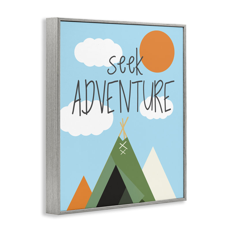 «Seek Adventure with Tent», art de la giclée encadrée par SD graphiques Studio bg-871, Estampe numérique Farmhouse
