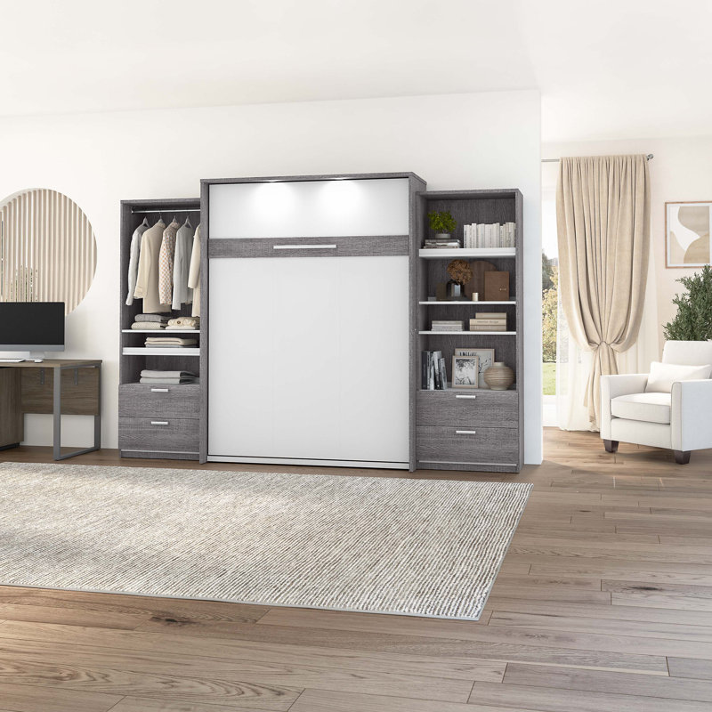 Osterman Murphy Bed, Queen, Bark Gray