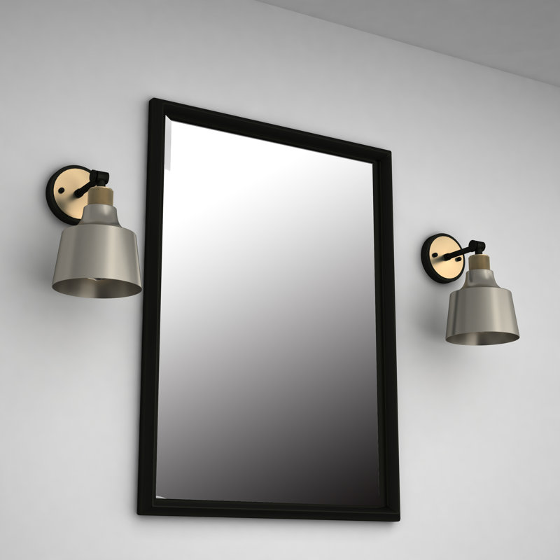 Woodstock Bath Sconce, Gray, Black/Antique Brass
