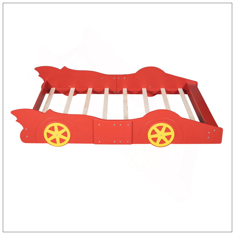 Lit plateforme avec roulettes Race, Noir, Double
