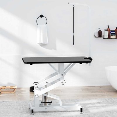 Geting 69.7 in. H x 23.6 in. W x 45.3 in. D Stainless Steel Adjustable and Foldable Cat and Dog Tabletop grooming table