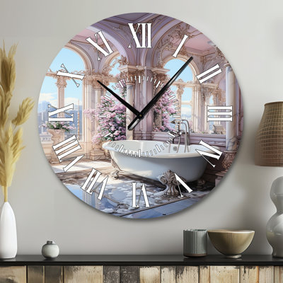 Bathroom Pastel Serenity II - Bathroom White Face Wall Clock
