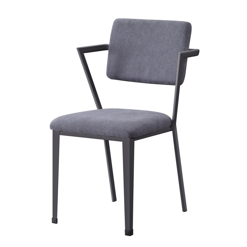 Chaise de bureau rembourrée à dossier ouvert, Noir