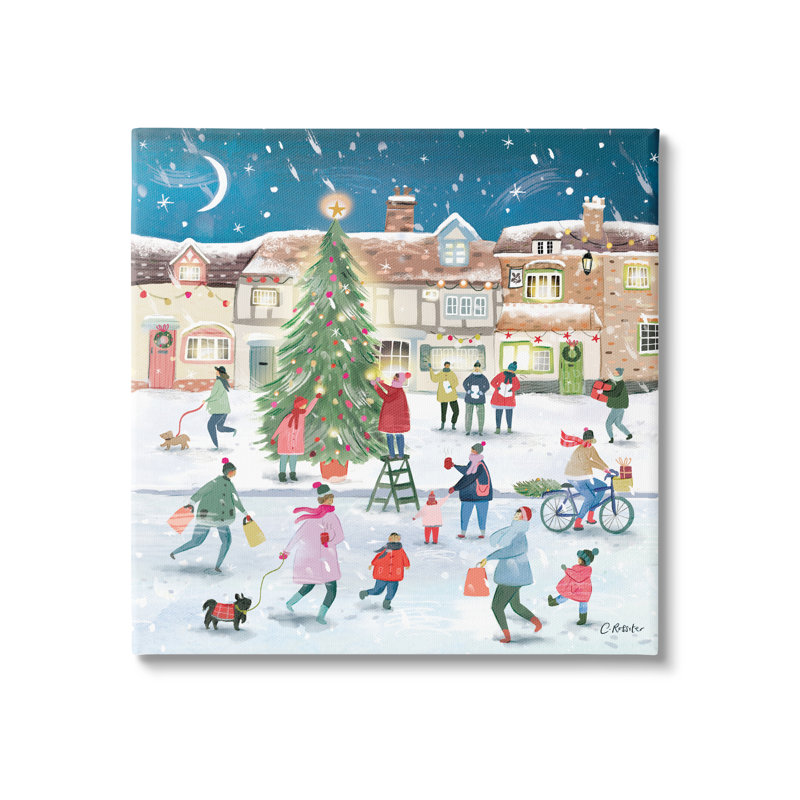 «Christmas Tree Town Scene» sur toile, H 30 po x l 30 po x P 1,5 po