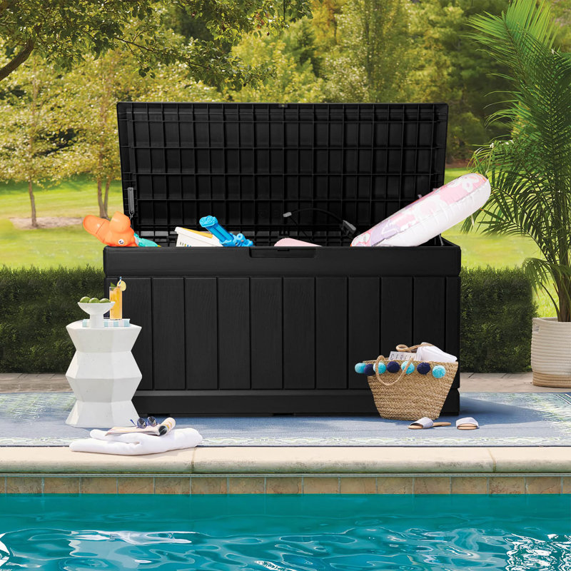 Boîte de rangement pour terrasse, Noir