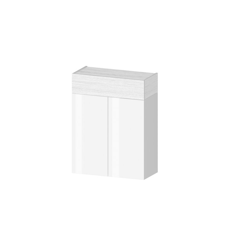 16 Pair Shoe Storage Cabinet, White/White Wood