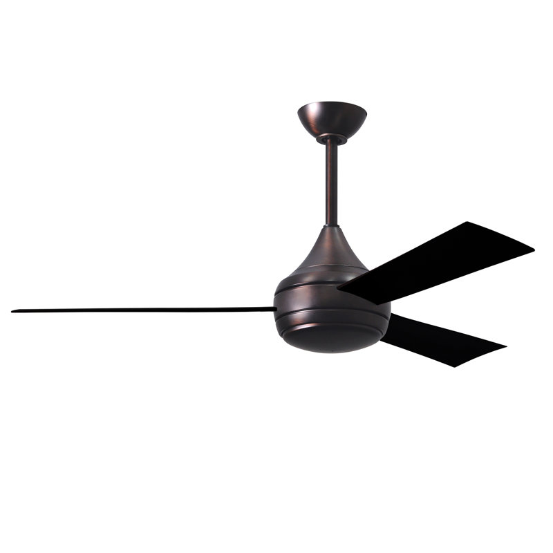 Donaire 52'' Ceiling Fan with LED Lights, Brushed Bronze, Matte Black