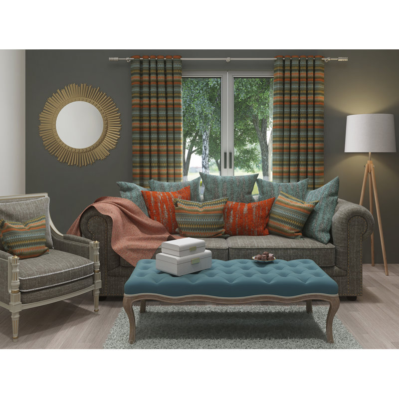 Mastrangelo Chevron Rectangular Cushion Cover, 50cm x 30cm, Orange/Teal