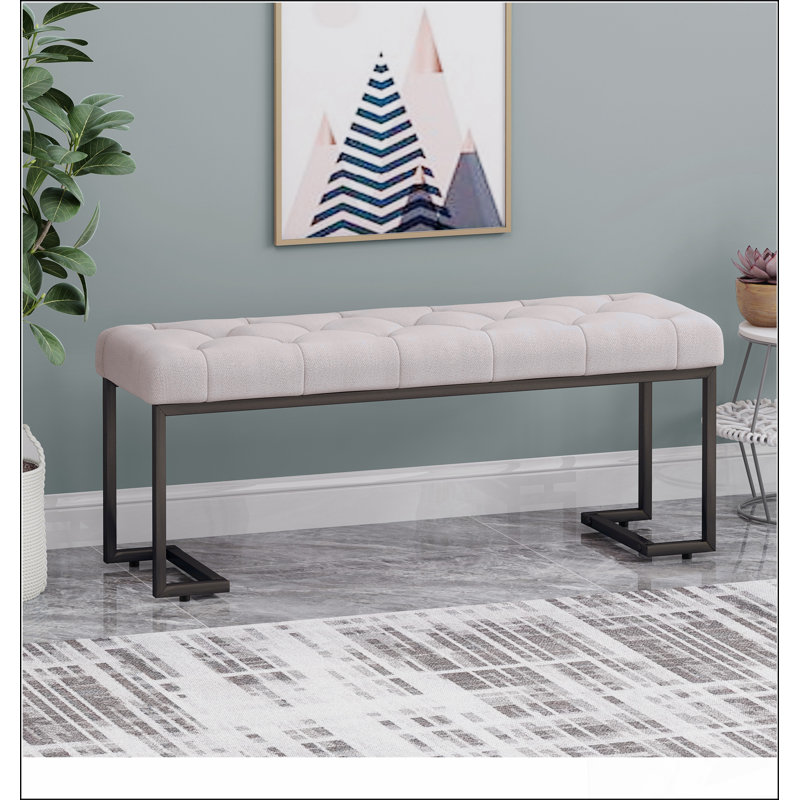 Banquette capitonnée à boutons et conception simple, confortable et durable, banc multifonctionnel