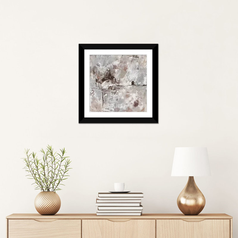 «Show II», reproduction sur toile, H 16 po x l 16 po x P 1 po, Papier d'art encadré noir, Blanc