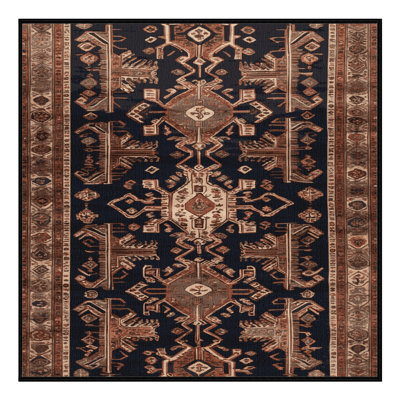 Machine Washable Turkish Brown Area Rug