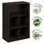 Organisateur de rangement cubique à dossier fermé Furinno, 5 cubes, chêne foncé-118028657