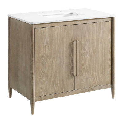 Ensemble de meuble-lavabo simple 36 po avec plateau en quartz Elinor 