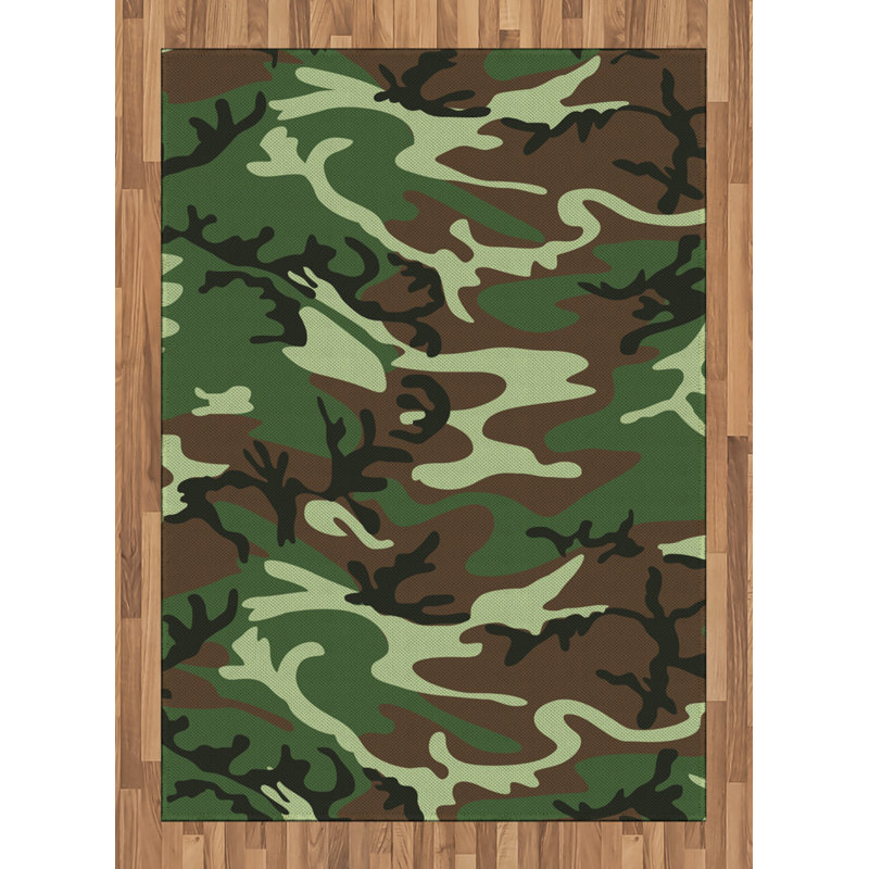 Gillsville Camouflage Hand Woven Area Rug, Rectangle 120 x 180cm