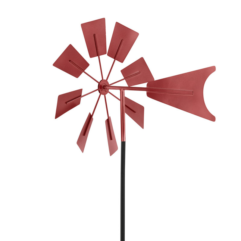 Earlene Weather Resistant Abstract Rotator, Red