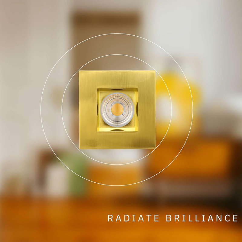 Ensemble d'éclairage encastré standard 4 po 15 watts à intensité variable et homologué IC, Laiton brossé