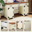 Bureau de direction 52,8 po avec trois tiroirs, deux armoires et une station de charge, bureau à domicile pour bureau à domicile, chambre à coucher
