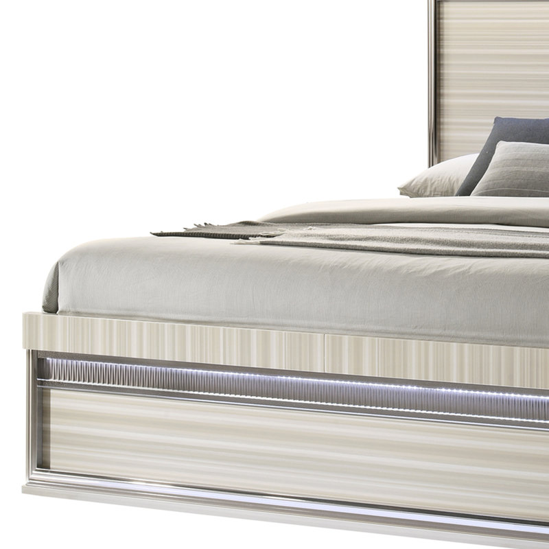 Lit contemporain avec tête de lit à DEL Velmora, Grand lit