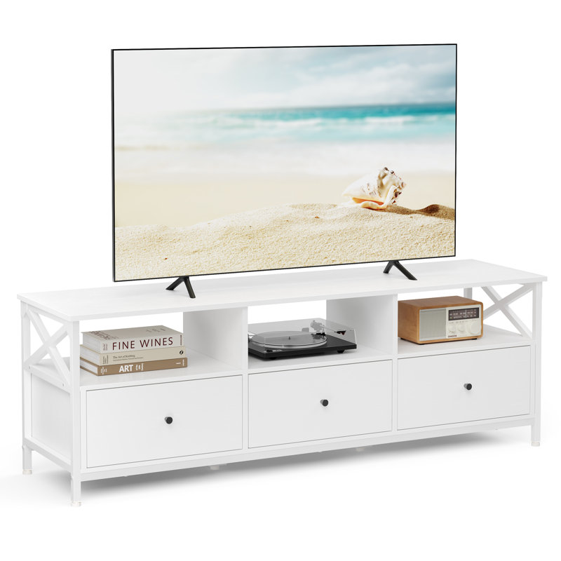 Adame TV Stand, 50cm H x 147cm L x 40cm W, White
