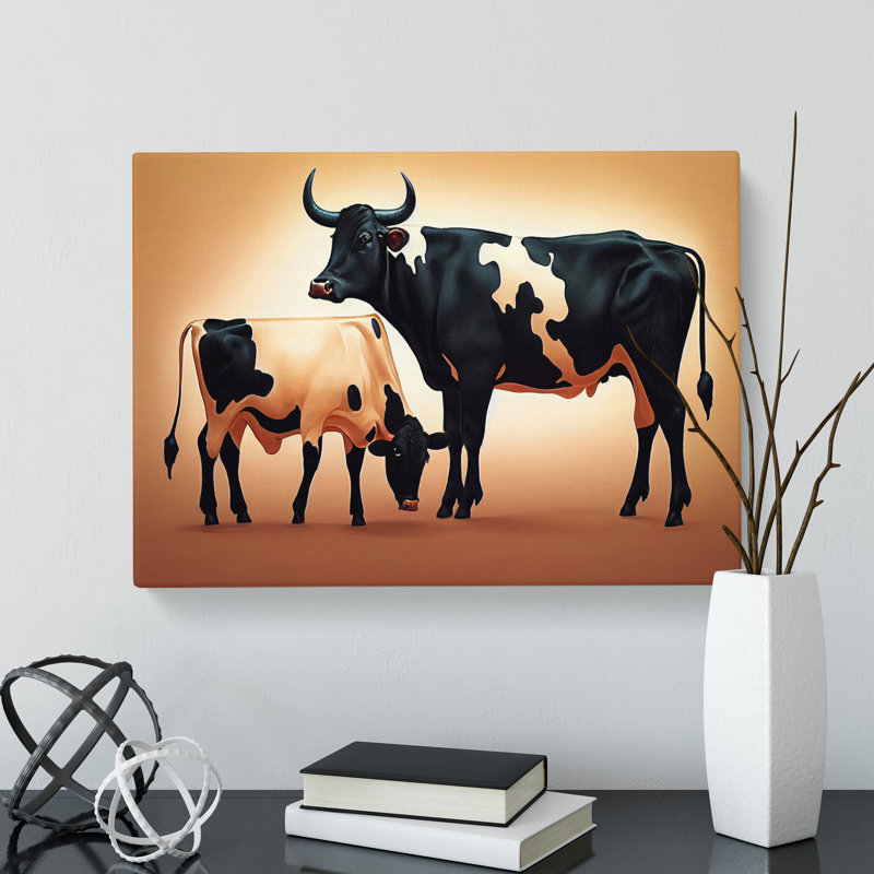 Two Cows - Wrapped Canvas, 35cm H x 50cm W x 3cm D