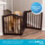Barrière autoportante en bois pour chien - Clôture intérieure pliable pour animaux 3 panneaux - Barrière arquée pour animaux de 24 po de hauteur pour les escaliers, les couloirs, les portes et le porche - Barrière pour petits chiens et chiots (espresso)