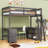 Loft Bed With Integrated U-Shaped Desk And Multi-Storage Drawers-2061205327-2061205361