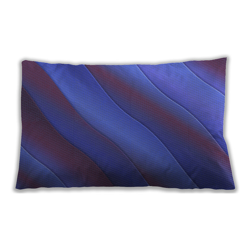 Coussin lombaire rayé, Orange, Microsuède