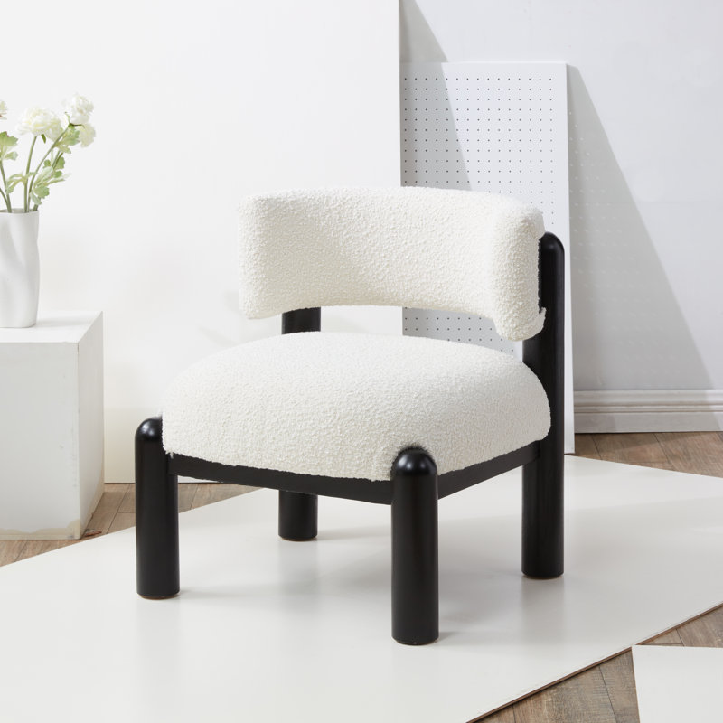 Fauteuil demi-tonneau l 25,8 po Lilou, Ivoire ivoire