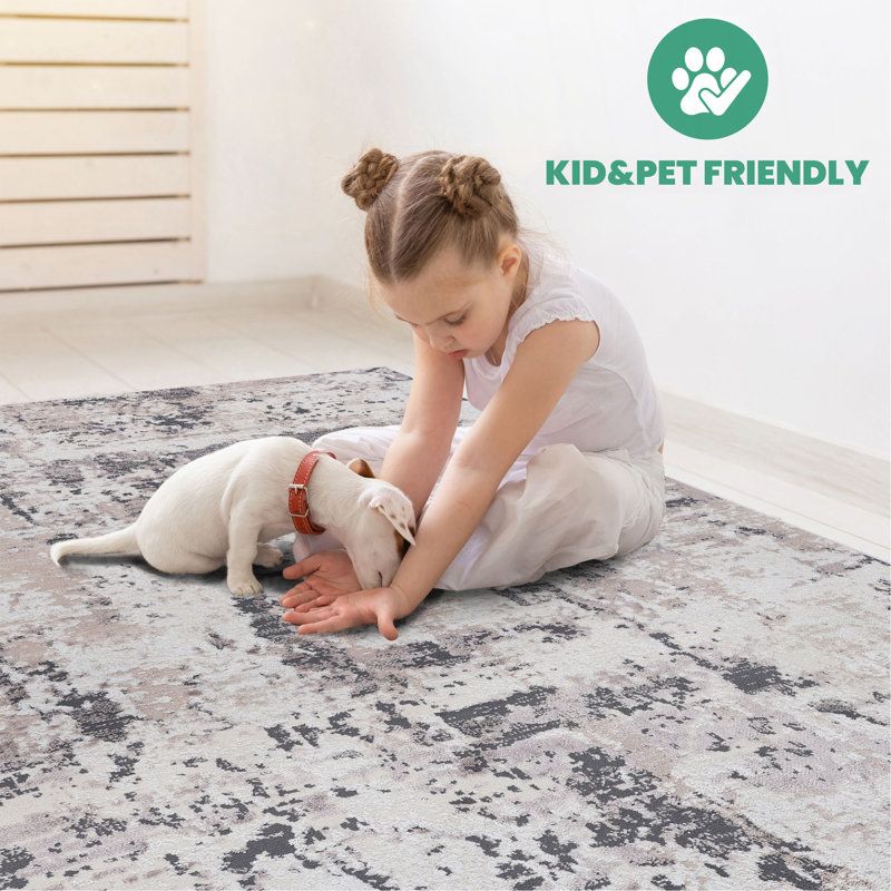 Collection 2X3  Abstract Doormat Rug, Rectangle 2' x 3'