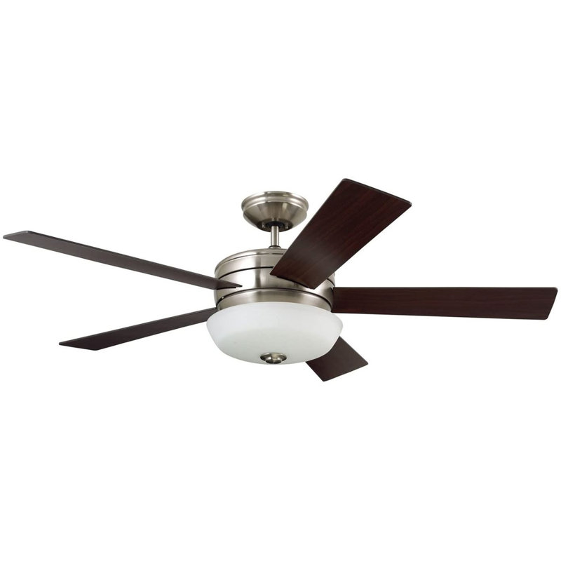Ventilateur de plafond standard à DEL à 5 pales de 54 po Emerson Cronley avec télécommande et ensemble d'éclairage inclus