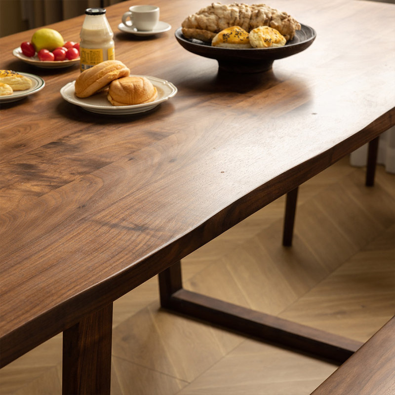Table de salle à manger entièrement en bois massif, H 29,52 po x L 78,74 po x l 35,43 po