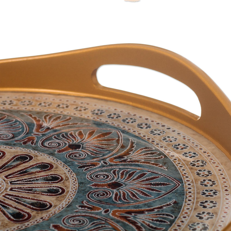 Plateau de service Masterson Heart Mandala, Brun, H 2 po x l 12,5 po x L 12,5 po