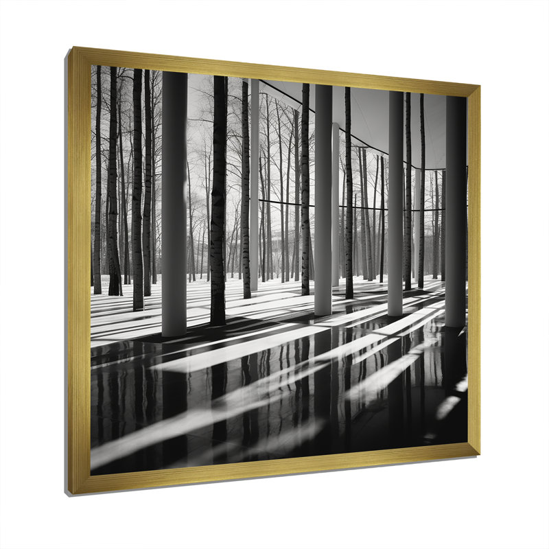 Reproduction d'art sur toile, salles de concert en hiver, Cadre doré simple, H 30 po x l 30 po x P 1 po