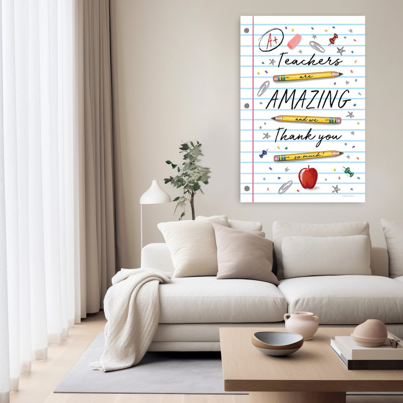 Teachers Are Amazing Abstract Contemporary Landscape Art, H 60 po x l 40 po