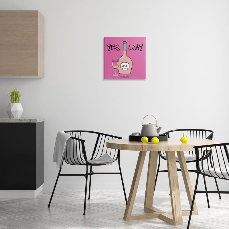 «Yes Way Rose», art mural sur toile par WIL, H 17 po x l 17 po