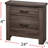 Soma 24 Inch Rustic 2 Drawer Nightstand, Sleek Metal Bar Handles-2085420043