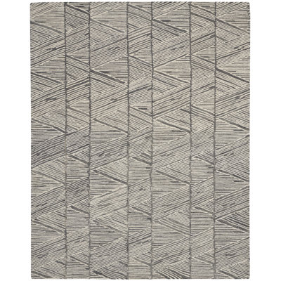 Tapis gris fait à la main Lonny Eclectic
