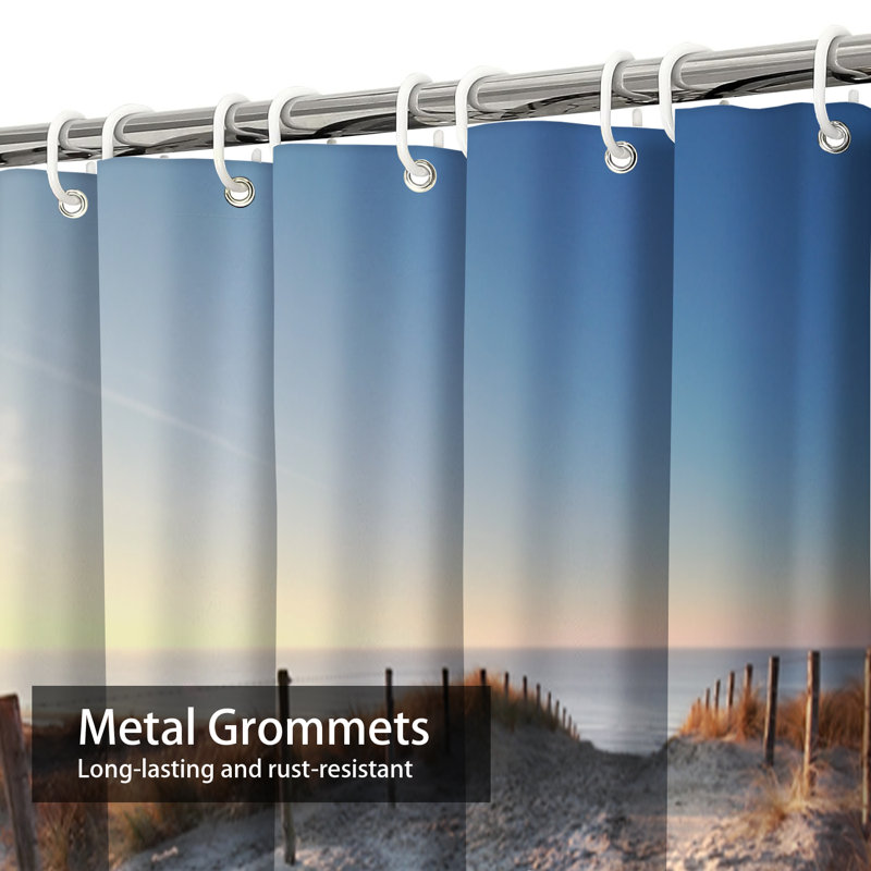 Rideau de douche avec 12 crochets North Sea Beach, L 72 po x l 78 po