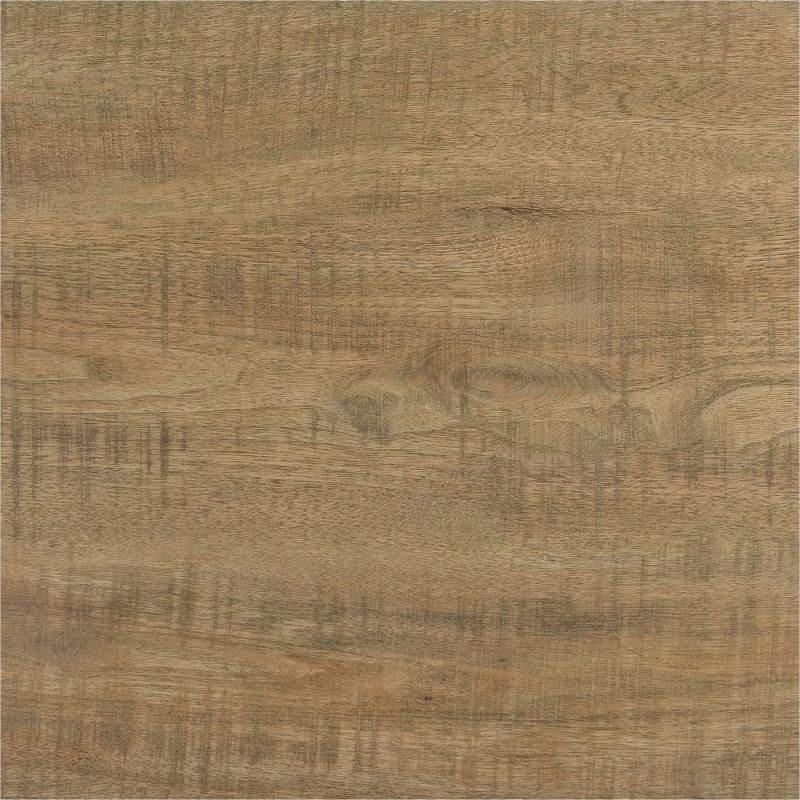 Table basse carrée au fini manguier avec fabrication en bois d'ingénierie et base en bloc, l 35,5 po x H 16,25 po