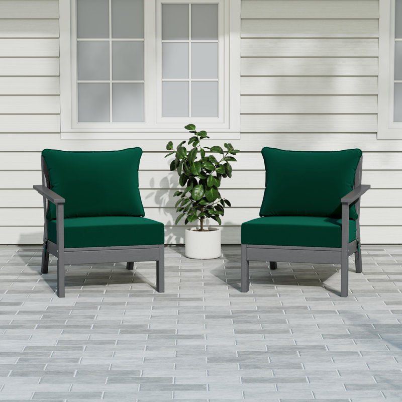 Deep Seating Set With Cushions, Green, Gray