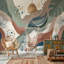 Papier peint abstrait avec vagues murales abstraites-347743117-347743118