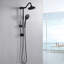 Pomme de douche à effet pluie 6 pouces avec douche à main, noir mat, 2,5 GPM, barre coulissante réglable, système puissant et cohérent, style moderne