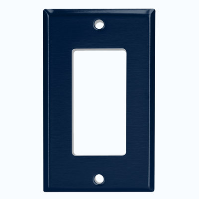 Metal Light Switch Plate Outlet Cover (Plain Navy Blue - Single Toggle)