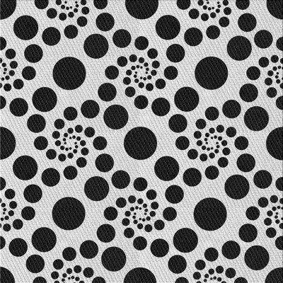 Tapis noir / blanc à pois