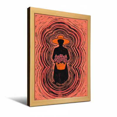 Abstract Abstract Figure With Hat And Flowers