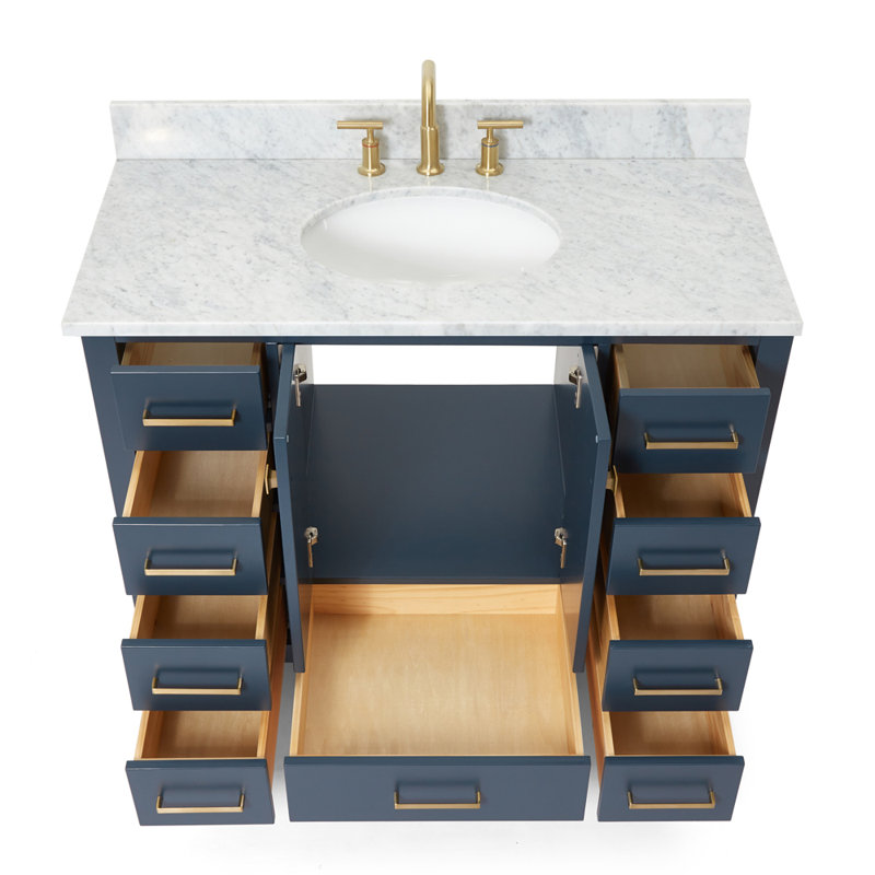 Ensemble de meuble-lavabo simple 43 po Flynt, Bleu minuit