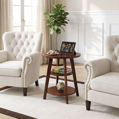-Table de bout avec rangement, table d'appoint moderne en bois massif pour la maison