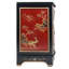 Table de bout ou table de chevet avec tiroir en laque rouge oriental Oriental Furniture 20 po