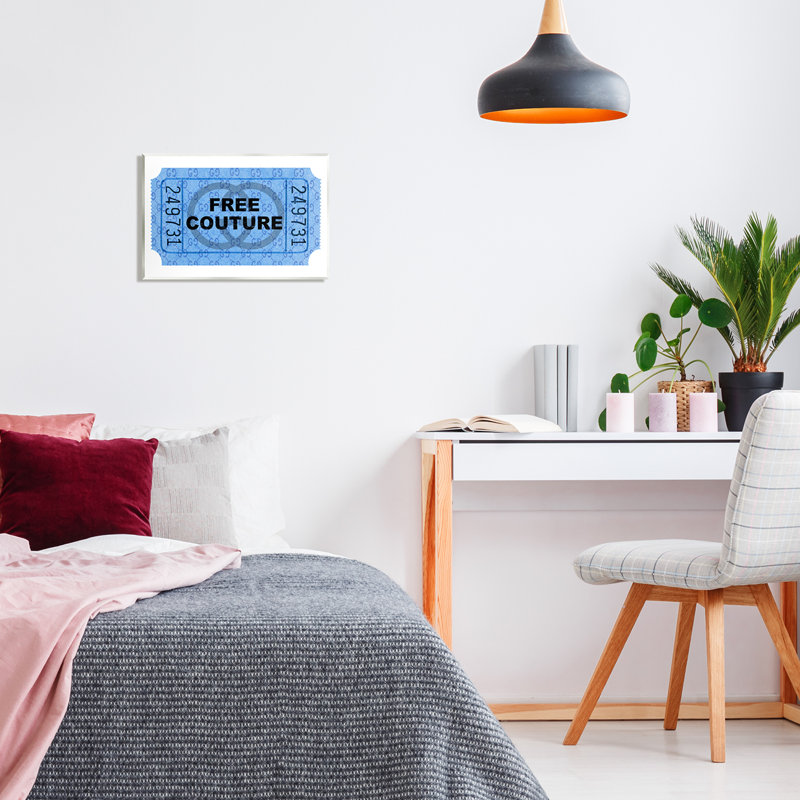 «Free Couture Blue Bill Stub» par Lil 'Rue, impression, H 10 po x l 15 po x P 0,5 po, Mdf